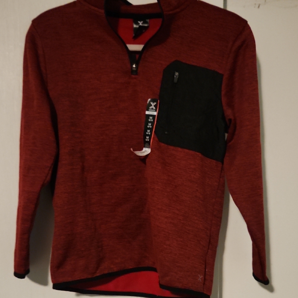 Boys Red Pullover with Black Pocket